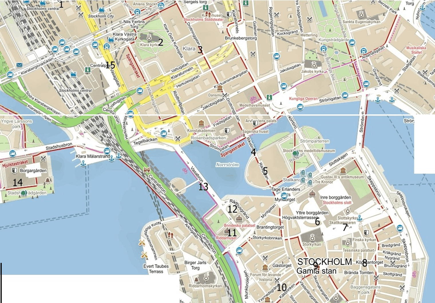 Plánek vycházky, Stockholm